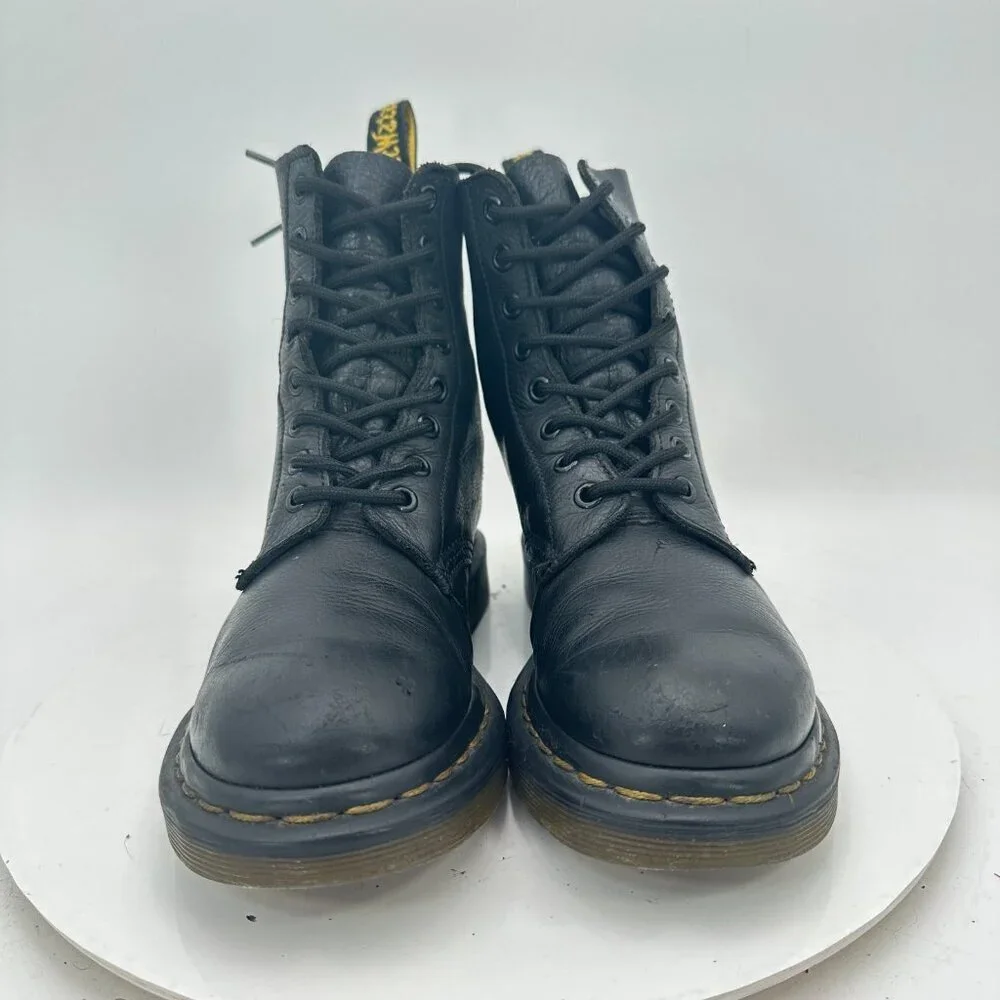 Dr. Martens The Original Pascal Women Size 6 Black Leather 8 Eye Combat Boot - Picture 2 of 12